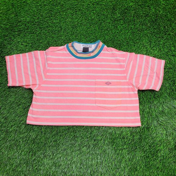 Vintage 90s Gotcha Cropped Shirt Womens Small 22x16 Pink Baggy - Picture 1 of 14